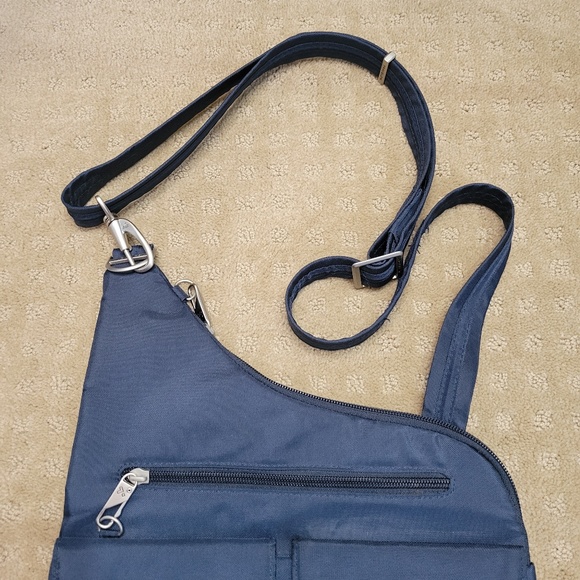Travelon Anti-Theft Classic Crossbody Security Travel Bag Purse Midnight - Blue - Picture 4 of 14